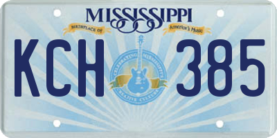 MS license plate KCH385