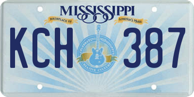 MS license plate KCH387