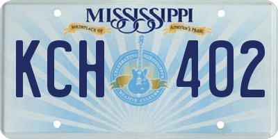 MS license plate KCH402