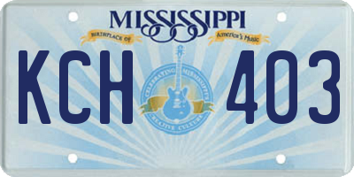 MS license plate KCH403