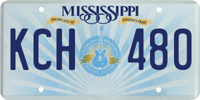 MS license plate KCH480