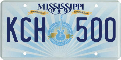 MS license plate KCH500