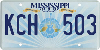 MS license plate KCH503
