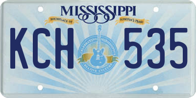 MS license plate KCH535