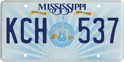 MS license plate KCH537
