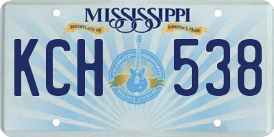 MS license plate KCH538