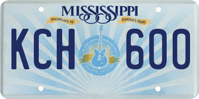 MS license plate KCH600