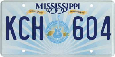 MS license plate KCH604