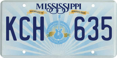 MS license plate KCH635
