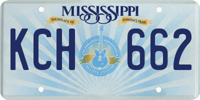 MS license plate KCH662
