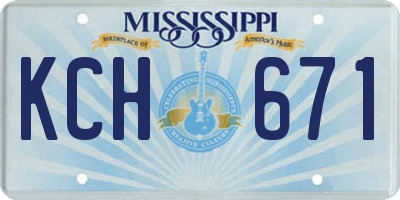 MS license plate KCH671