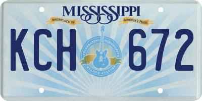 MS license plate KCH672
