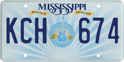 MS license plate KCH674