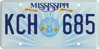 MS license plate KCH685