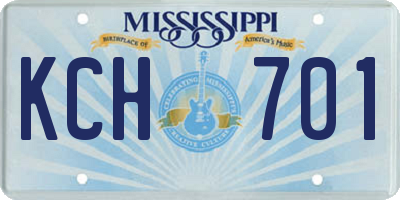 MS license plate KCH701