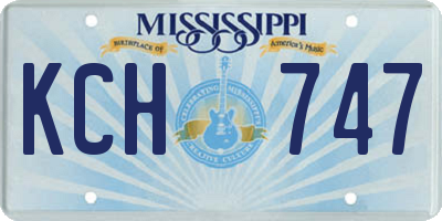 MS license plate KCH747