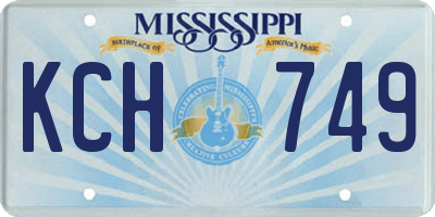 MS license plate KCH749