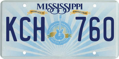 MS license plate KCH760