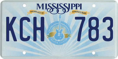 MS license plate KCH783