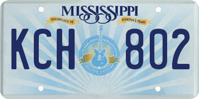 MS license plate KCH802