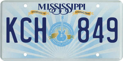 MS license plate KCH849