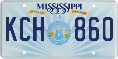 MS license plate KCH860