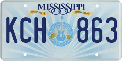 MS license plate KCH863