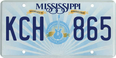 MS license plate KCH865