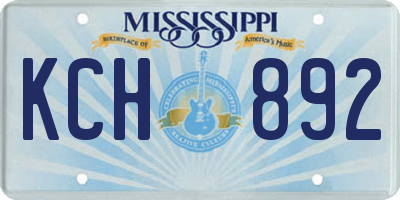 MS license plate KCH892