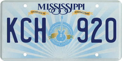 MS license plate KCH920