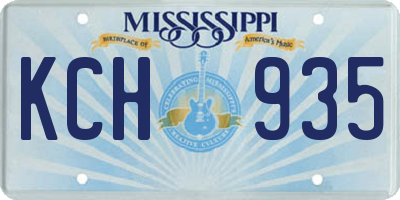 MS license plate KCH935