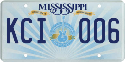 MS license plate KCI006