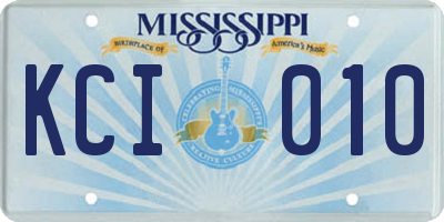 MS license plate KCI010