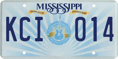 MS license plate KCI014