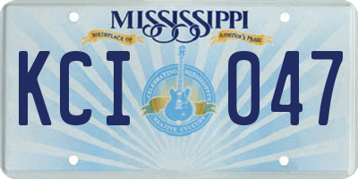MS license plate KCI047