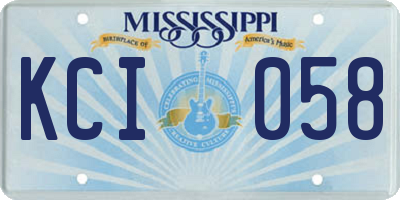 MS license plate KCI058