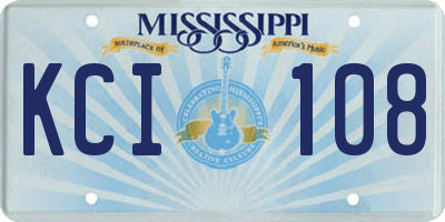 MS license plate KCI108