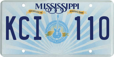 MS license plate KCI110