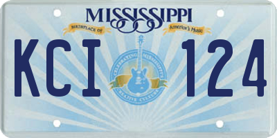 MS license plate KCI124