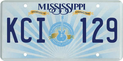 MS license plate KCI129