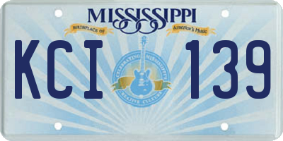 MS license plate KCI139