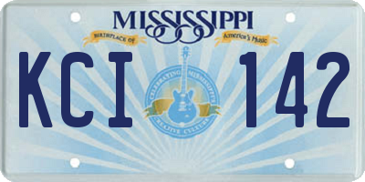 MS license plate KCI142