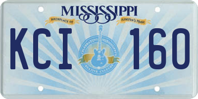 MS license plate KCI160