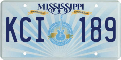 MS license plate KCI189