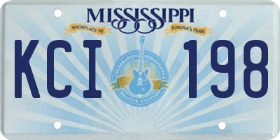 MS license plate KCI198