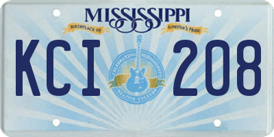 MS license plate KCI208