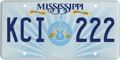 MS license plate KCI222
