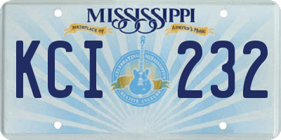 MS license plate KCI232