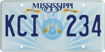 MS license plate KCI234