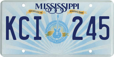 MS license plate KCI245